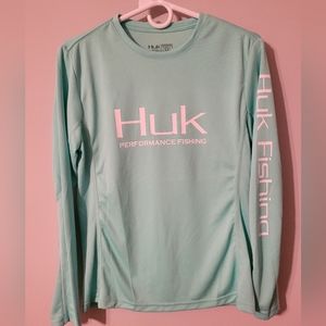 Huk Fishing Long Sleeve Shirt Men's Medium Blue